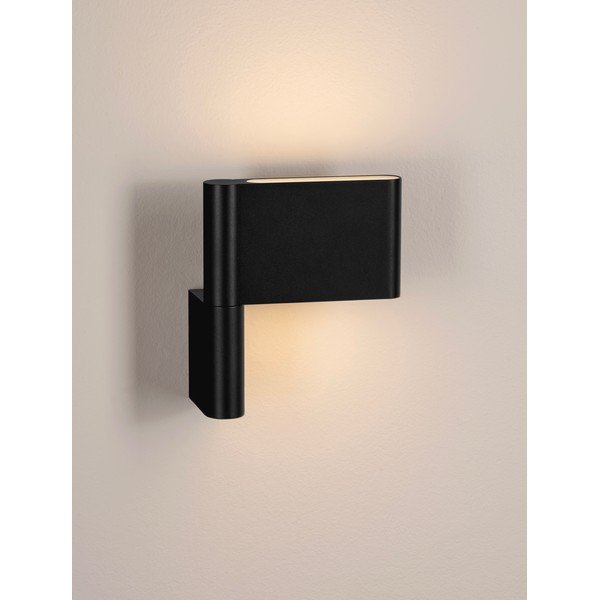 Lampada da parete LED nera opaca in alluminio con struttura flessibile Flusso – Nova Luce-image-2