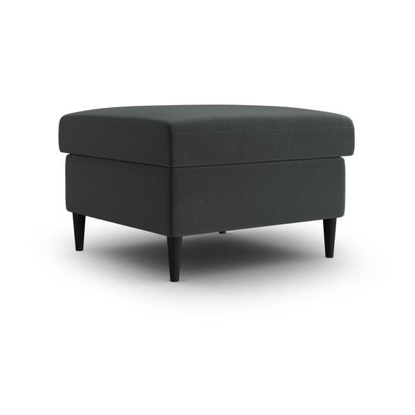 Poggiapiedi grigio scuro con rivestimento in velluto Kyoto – Cosmopolitan Design-image-1