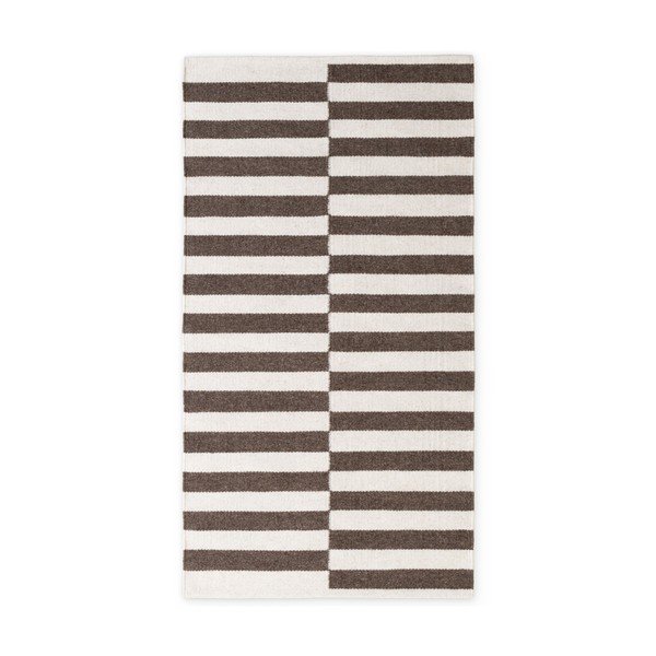 Tappeto bianco/marrone in lana reversibile/tessuto a mano 80x150 cm Vika – Hanse Home