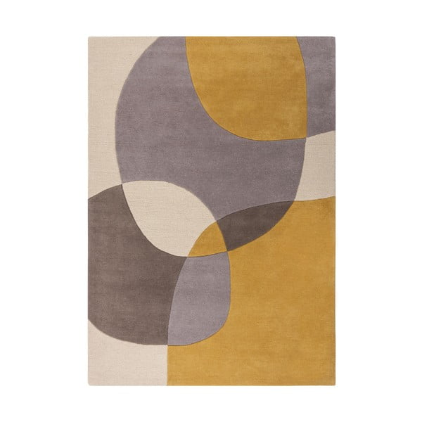 Tappeto in lana giallo ocra-beige 200x290 cm Glow - Flair Rugs