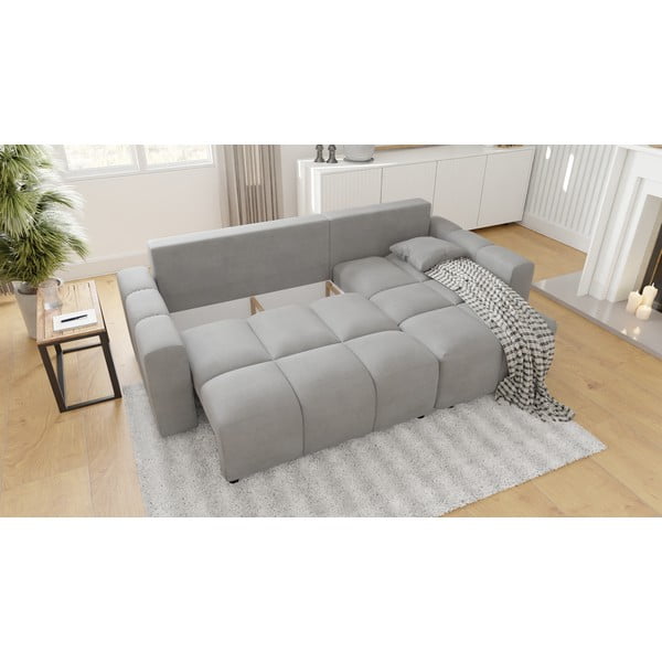 Divano angolare variabile grigio chiaro Luki - Ropez-image-4