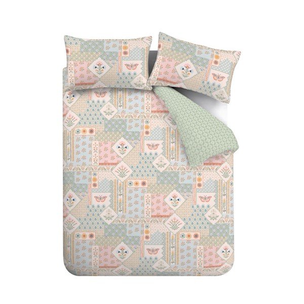 Set copripiumino e federa per letto matrimoniale 3 pezzi 200x200 cm Folk Patchwork – Catherine Lansfield