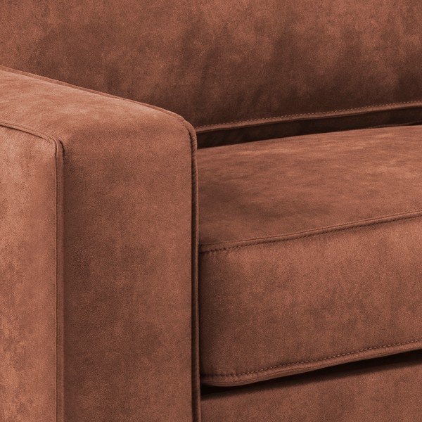 Divano in similpelle marrone cognac , 193 cm Jesolo - Actona-image-1