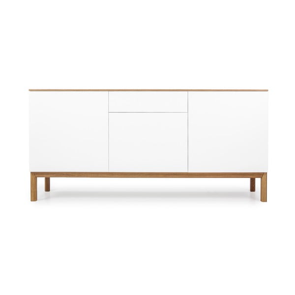 Credenza bianca con gambe in rovere , larghezza 179 cm Patch - Tenzo