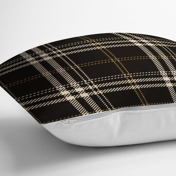 Federa decorativa nera e beige Flanella, 45 x 45 cm - Minimalist Cushion Covers-image-1