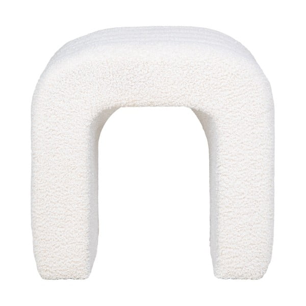 Sgabello bianco in tessuto bouclé Colma - House Nordic-image-1