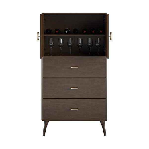 Cassettiera alta in noce 81x152 cm Brittany - Novogratz-image-4