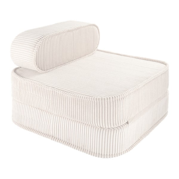 Poltrona per bambini color crema con rivestimento in velluto a coste Flip – Wigiwama