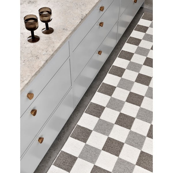 Passatoia da interno/esterno beige/color crema 70x300 cm Pix Dark Linen – Pappelina-image-3