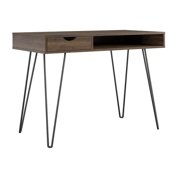 Scrivania con effetto noce 49x104 cm Concord – Novogratz