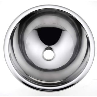 Lavabo rotondo argentato in acciaio inox ø 40,5 cm – Sapho