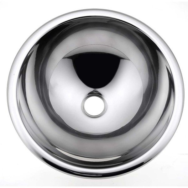 Lavabo rotondo argentato in acciaio inox ø 40,5 cm – Sapho-image-1