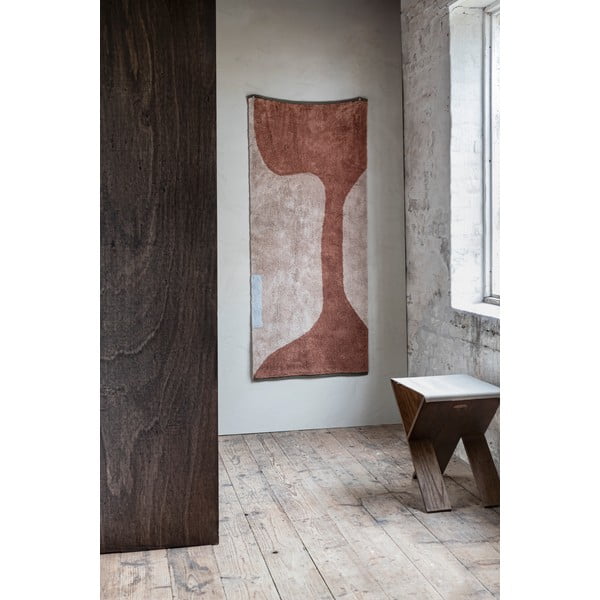 Passatoia lavabile in cotone color mattone e beige 70x150 cm Figura - Mette Ditmer Denmark-image-1