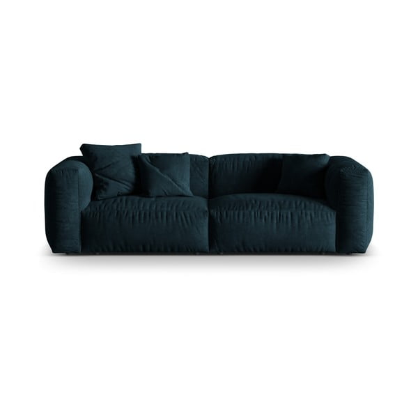 Divano componibile blu scuro in tessuto bouclé 240 cm Martina - Micadoni Home