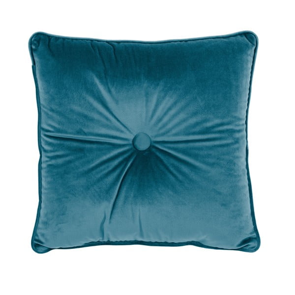 Cuscino blu Velvet Button, 45 x 45 cm - Tiseco Home Studio