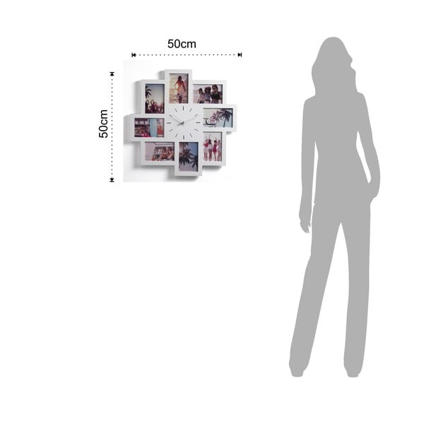 Cornice da parete per 8 foto con orologio Olly - Tomasucci-image-3