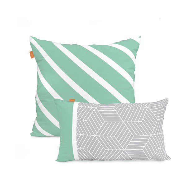Set di 2 federe in cotone Prisma - Blanc