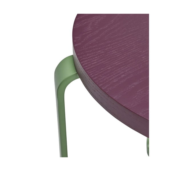 Sgabello in legno di frassino verde e viola Smile - Hübsch-image-2