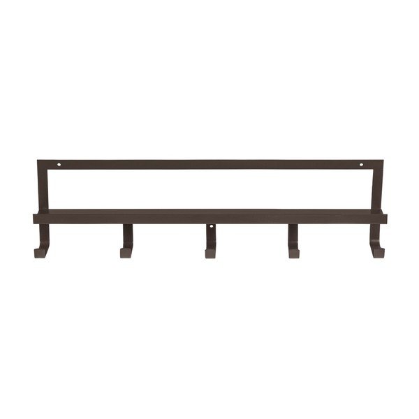 Attaccapanni da parete marrone scuro con scaffale 50 cm Quinn – WOOOD-image-3