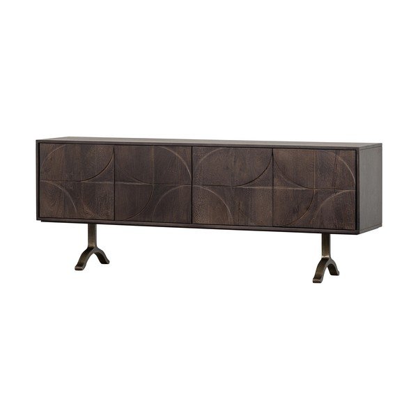 Mobile TV marrone scuro in mango massiccio 180x70x40 cm Draw – WOOOD-image-3