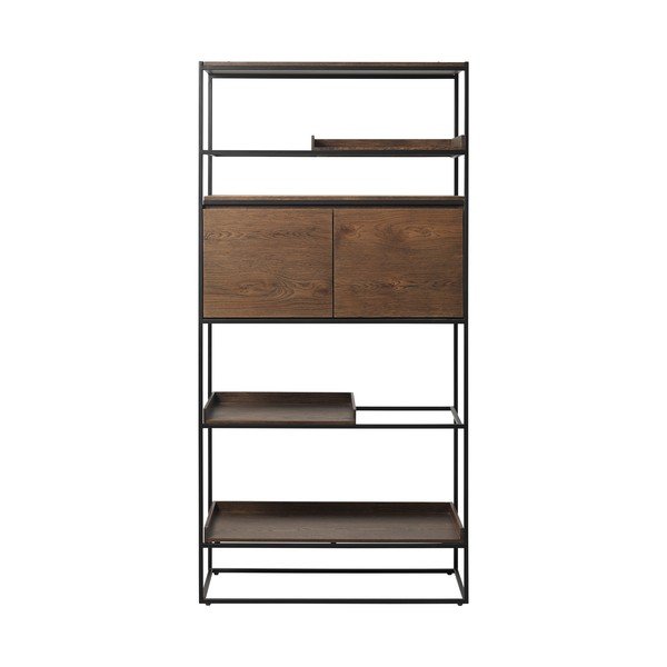 Libreria nera in rovere 90x180 cm Rivoli - Unique Furniture