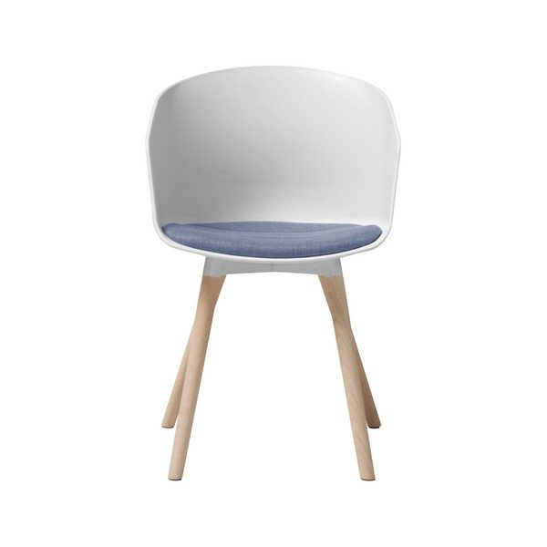Sedia da pranzo bianca con gambe in rovere Moon Tempest - Interstil-image-1