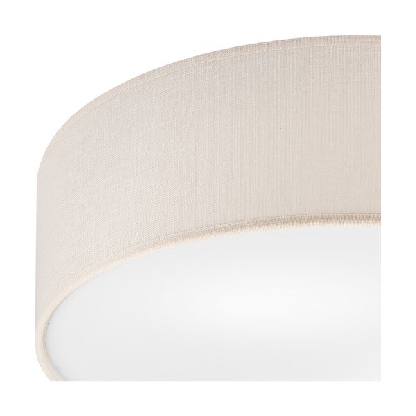 Lampada da soffitto crema con paralume tessile ø 45 cm Vivian - LAMKUR-image-3