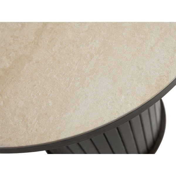 Tavolino rotondo con piano in ceramica ø 50 cm Enna – Unique Furniture-image-1