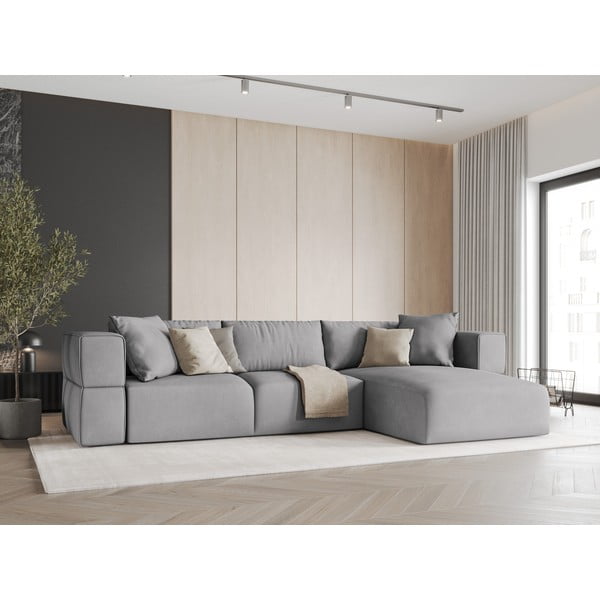 Divano angolare grigio chiaro, angolo destro Esther - Milo Casa-image-1