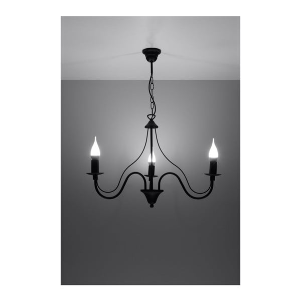 Lampadario nero in metallo ø 60 cm Fiorano – Sollux-image-1