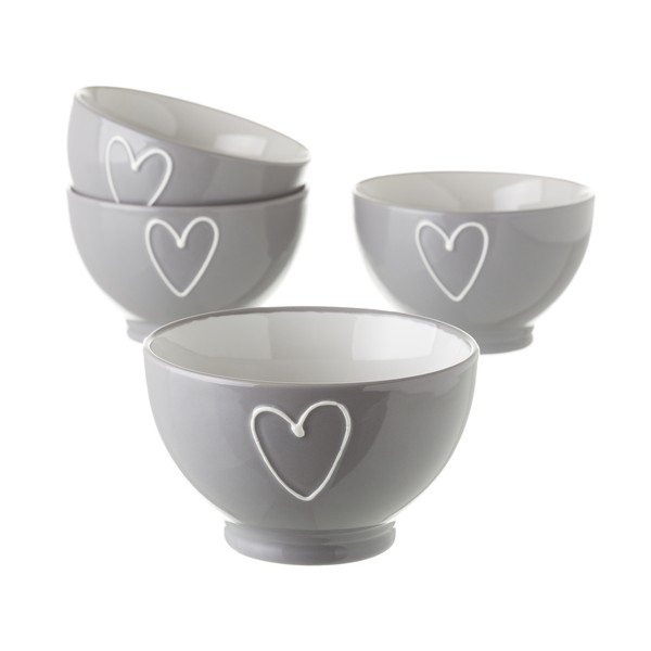 Šedá keramická miska Unimasa Heart, 580 ml-image-1