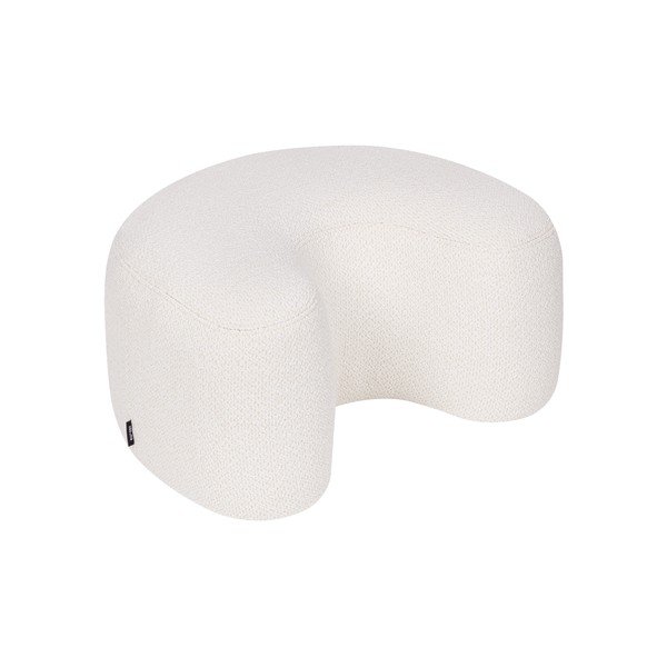 Poggiapiedi beige con rivestimento in bouclé Ü – noo.ma