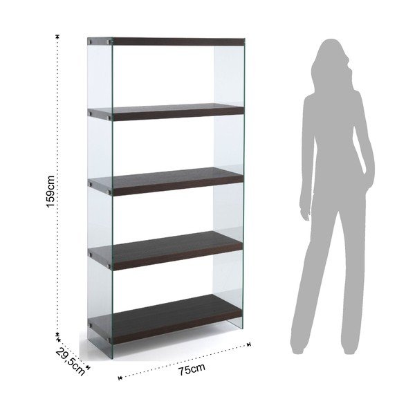 Libreria marrone scuro, altezza 159 cm Nancy - Tomasucci-image-3
