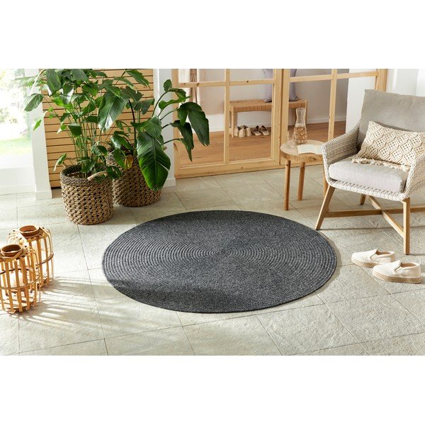 Tappeto grigio rotondo per esterni ø 150 cm - NORTHRUGS-image-1