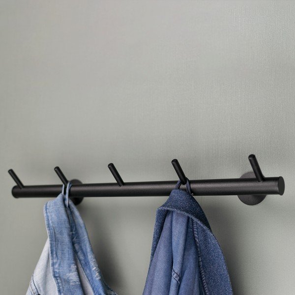 Attaccapanni da parete nero in metallo 55 cm Odin – Spinder Design-image-1