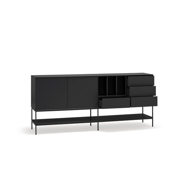 Cassettiera nera 220x98x45 cm Platt – Teulat-image-4