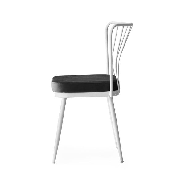 Set di 2 sedie da pranzo in metallo bianco-nero Yildiz - Kalune Design-image-2