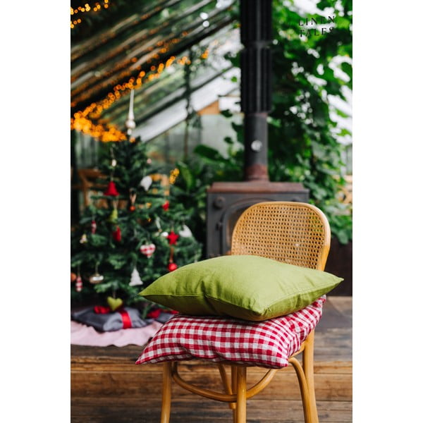 Federa di lino 50x50 cm Red Gingham - Linen Tales-image-4