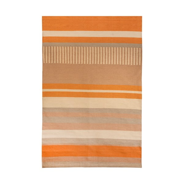 Tappeto bifacciale beige-arancio per esterni in plastica riciclata , 80 x 180 cm Bella - Green Decore-image-3