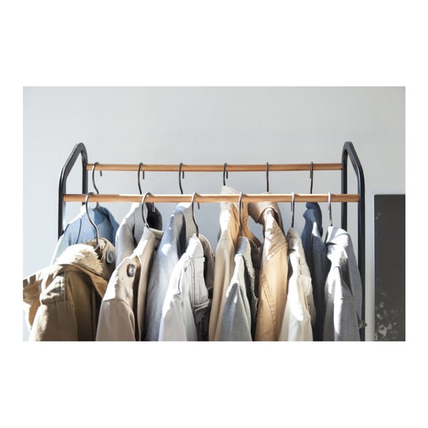 Appendiabiti nero in metallo con ruote Tower - YAMAZAKI-image-4