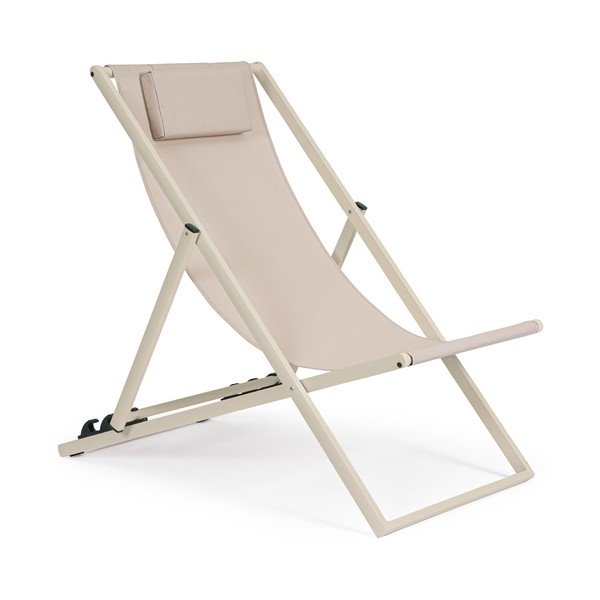 Sdraio da giardino beige in metallo regolabile/pieghevole Taylor – Bizzotto