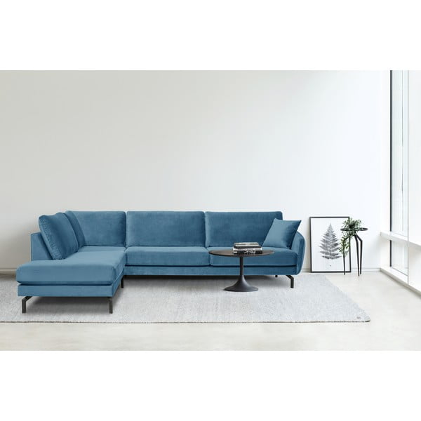 Divano angolare in velluto blu (angolo sinistro) Magic - Scandic-image-1