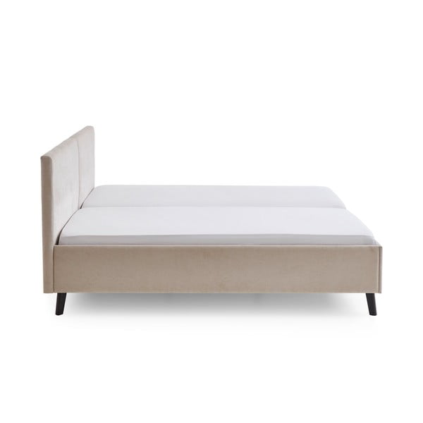 Letto matrimoniale imbottito beige con rete inclusa 160x200 cm Piano – Meise Möbel-image-4