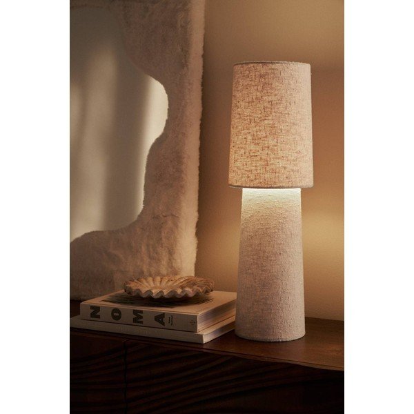 Lampada da tavolo bianca in bouclé (altezza totale 58 cm) Philo – Ellos Home-image-1