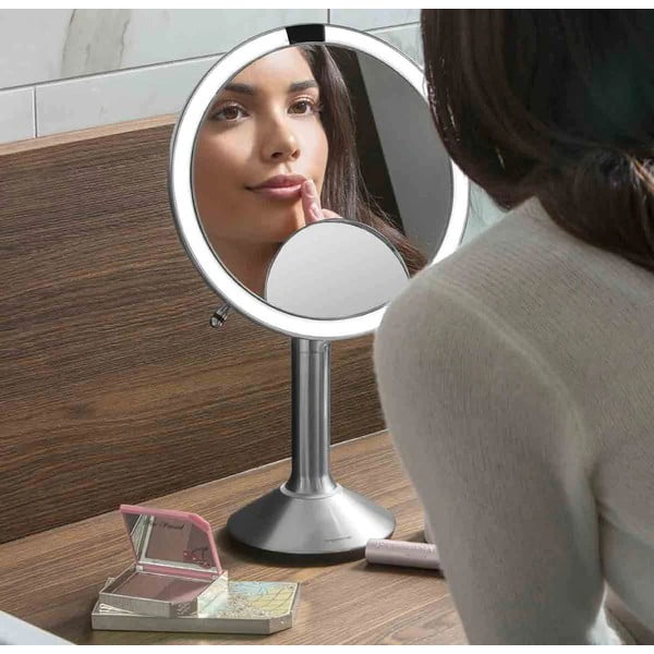 Specchio per make-up con illuminazione/con ingrandimento (5x) ø 20 cm Sensor Trio – simplehuman-image-3
