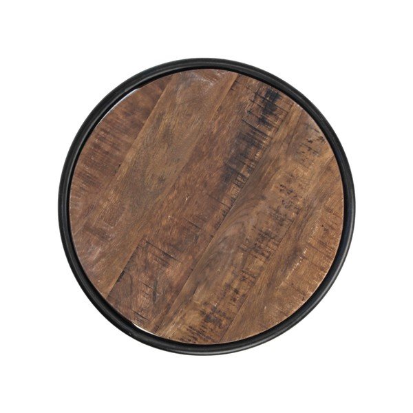 Tavolino in legno di mango non trattato Torre, ø 43 cm - HSM collection-image-2