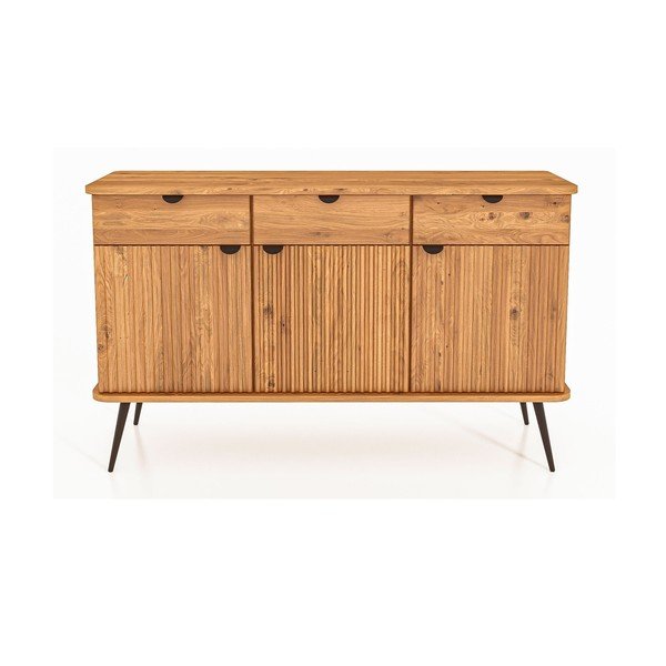 Cassettiera bassa in legno di quercia in colore naturale 144x87 cm Kula - The Beds