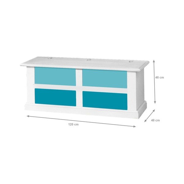 Bílá truhla s modrými zásuvkami Evergreen House Chest-image-1