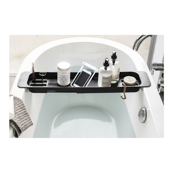 Mensola regolabile nera per vasca da bagno Tower - YAMAZAKI-image-1