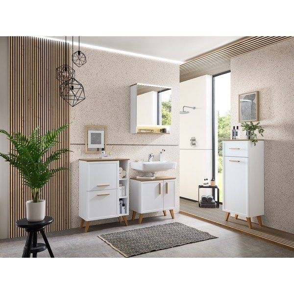 Mobile per bagno bianco basso da appendere 104x45 cm Quickset 383 – Pelipal-image-4
